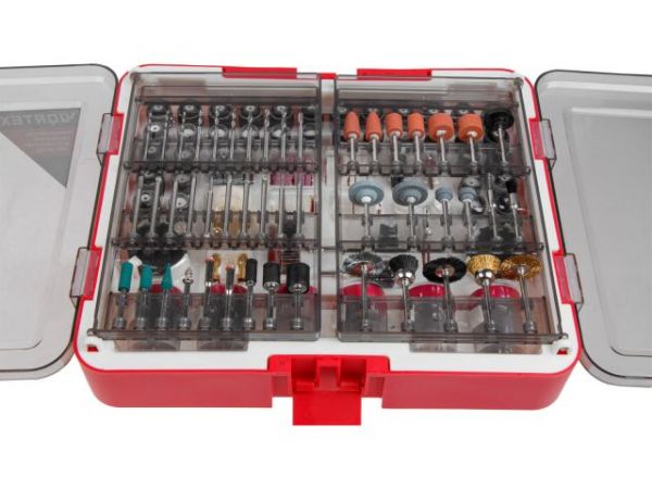 Набор аксессуаров для гравера WORTEX 418 предметов (универсальный)(Цанги: 1,6 мм, 2,4 мм, 3,2 мм)