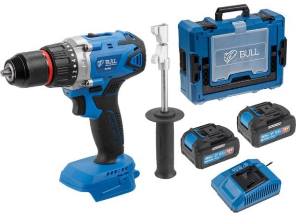 Дрель-шуруповерт BULL SR 1802 Xcase, XLTpro, БЕСЩЕТ., 18 В, 80 Н*м, 2*4 А*ч, БЗП 13 мм(шурупы до 10 мм)