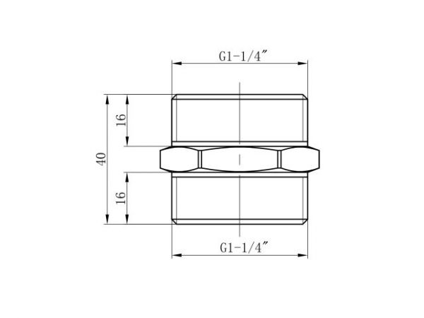 Ниппель 1 1/4' нар.-нар., AV Engineering (инд. упак.)(Латунь, макс.  16 бар, макс.  110 °С)