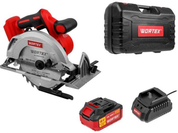 Циркулярная пила WORTEX CCS 1819-1 в чем. ALL1 XLT SET БЕСЩЕТ., 18 В, 185 мм, до 63 мм(ЗУ 2А)
