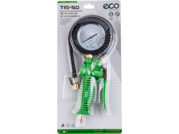 Пистолет для подкачки шин ECO TIG-50 с манометром(поворотный манометр)