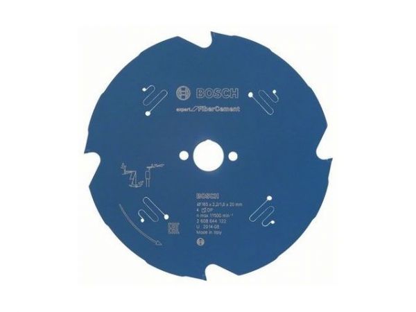 Диск пильный 165х20 мм 4 зуб. по фиброцементу EXPERT FOR FIBER CEMENT BOSCH(твердоспл. зуб)