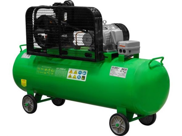 Компрессор ECO AE-2005-2 ременной(580 л/мин, 8 атм, ременной, масляный, ресив. 200 л, 380 В, 3.00 кВт)