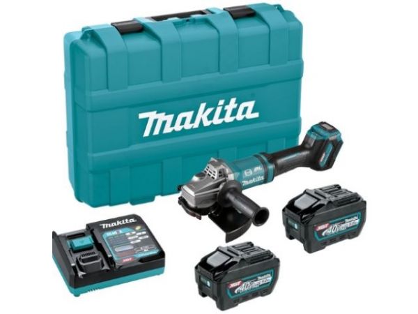 Углошлифмашина MAKITA GA038GT201 MAKPACK + АКЦИЯ АКБ/ЗУ(40.0 В, 2 акк., 5.0 А/ч, Li-Ion,Акция + набор акум. 4,0А/ч и зарядное арт.191J67-0)