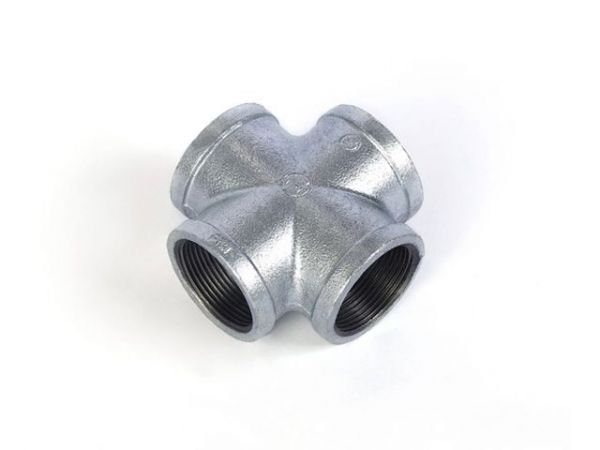 Крестовина 1/2' чугун оцинк., (2 шт. инд. упак.),  AV Engineering