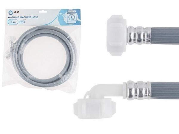 Шланг заливной для стиральной машины 3,0 м, ПВХ, AV Engineering(Макс  10 бар, макс.  25 °С)