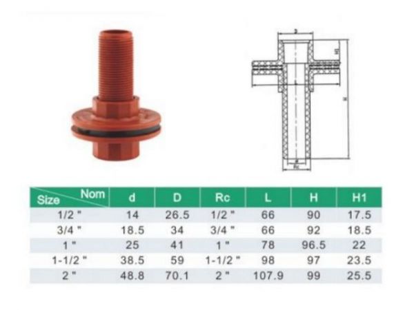 Врезка ПП 3/4' нар. кор., AV Engineering(для 5 к.с.)