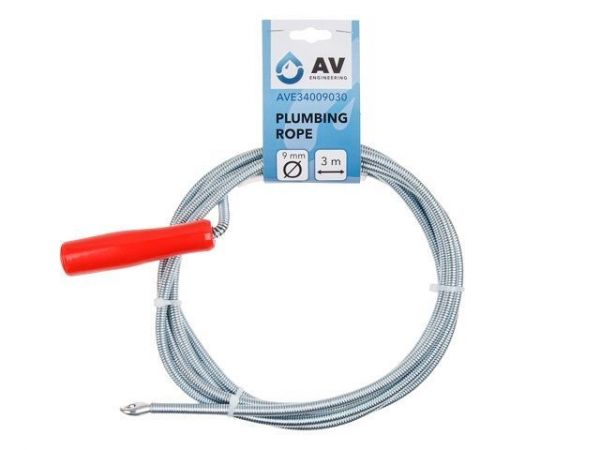 Трос сантехнический пружинный ф 9 мм длина 3 м AV Engineering(Стальной)