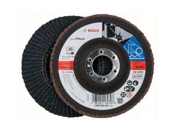 Шлифкруг лепестковый 115мм К40 д/мет