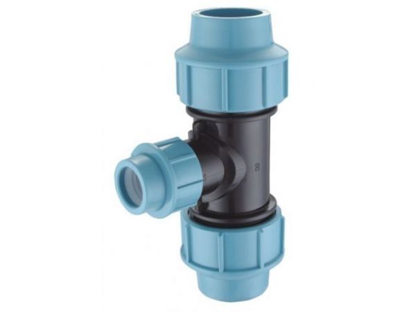 Тройник ПЭ ред. 50 х 32 х 50, AV Engineering(Полипропилен, макс.  16 бар, макс.  40 °С)