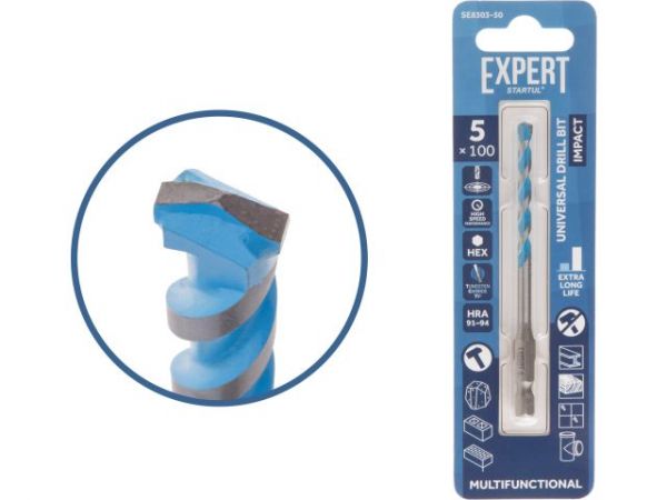 Сверло универсальное  5x100 мм MultiFunctional EXPERT STARTUL(победитовое, по мультиматериалам)